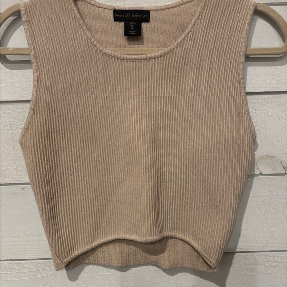 House of Harlow 1960 Tan Ribbed Crop Tank Top - Picture 9 of 9
